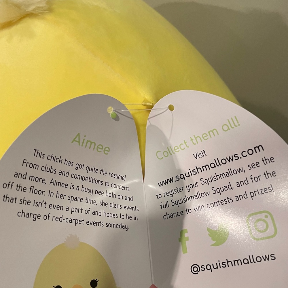Squishmallow Aimee Chick 16” - Picture 2 of 3